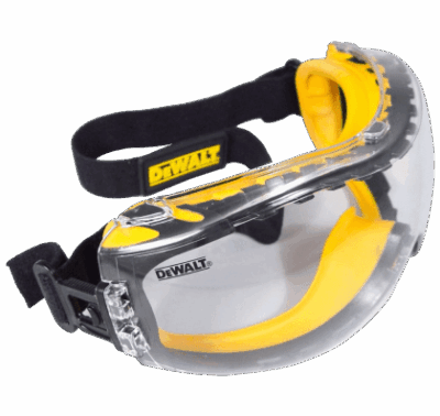 DEWALT DPG82-11 Concealer Clear Anti-Fog Dual Mold Safety Goggle, Clear Lens, 1 Pair